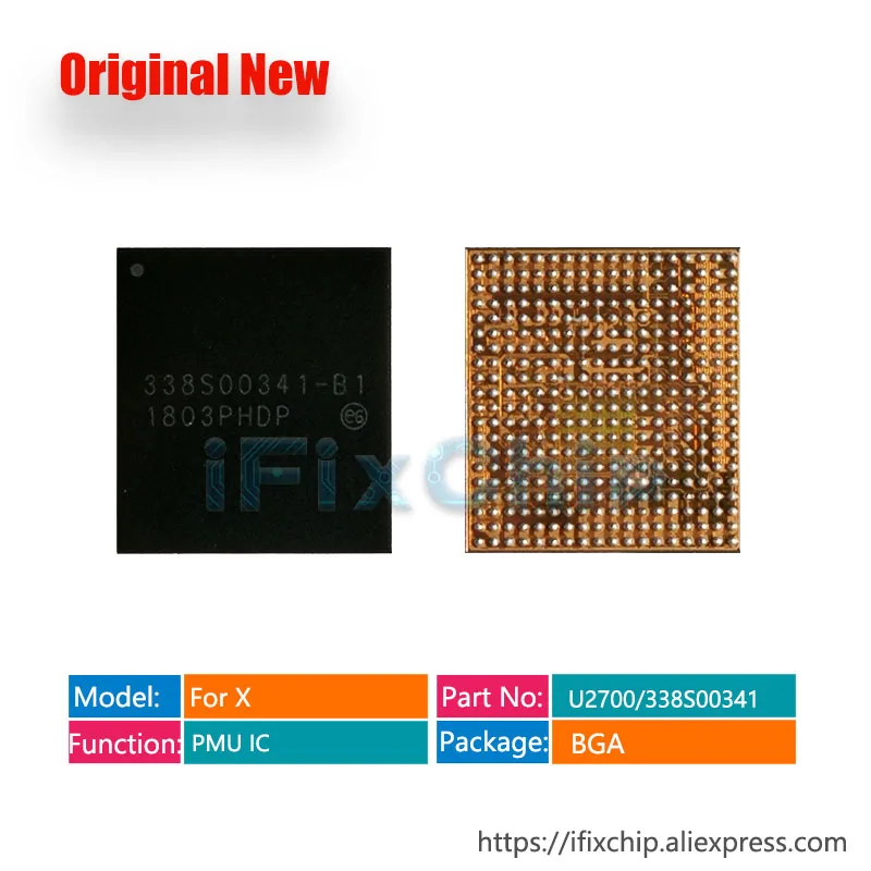 10 шт./лот 100% новый 338S00341/U2700 PMU для iPhone X Основная большая мощность IC большой источник питания чип PMIC 338S00341-B1
10 шт./лот 100% новый 338S00341/U2700 PMU для iPhone X Основная большая мощность IC большой источник питания чип PMIC 338S00341-B1