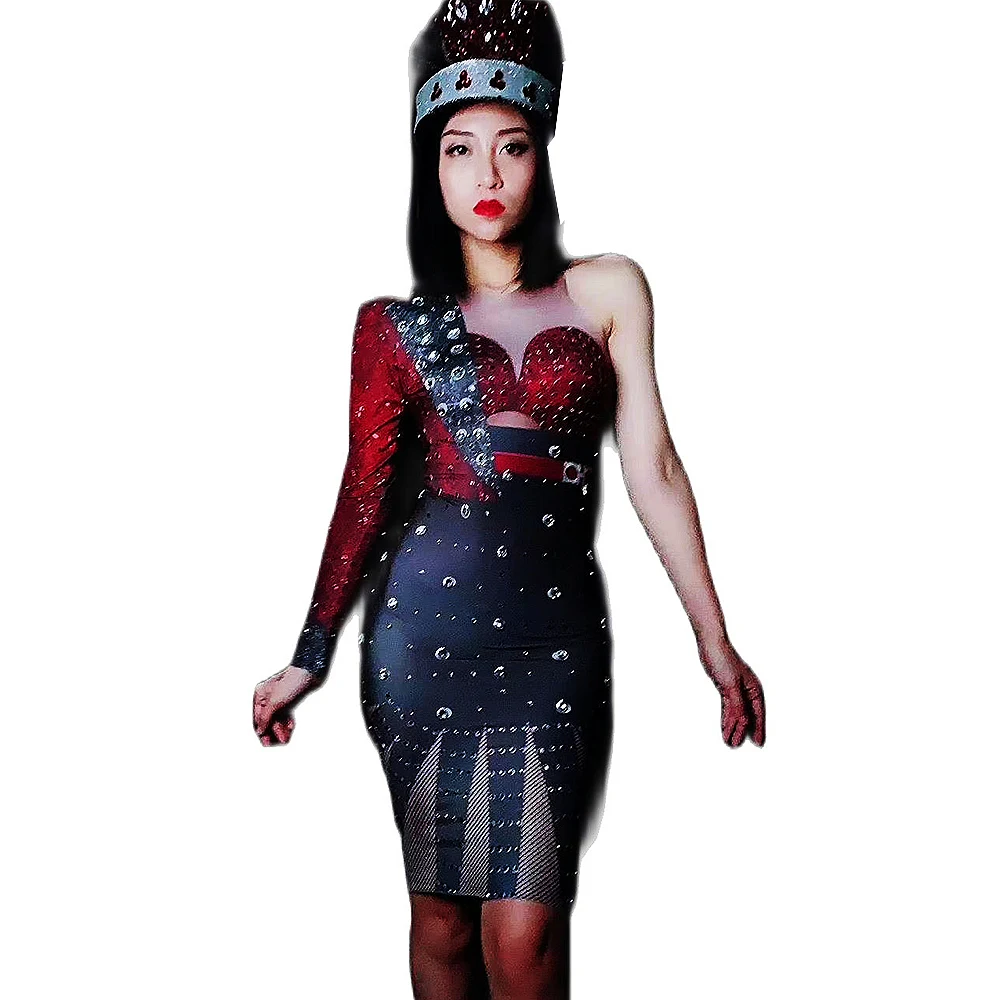 Women Sparkly Rhinestones Bag Hip Tight Elastic Mini Dresses Role Playing Police Uniform Lady Party Dress Stage Performance Wear
Women Sparkly Rhinestones Bag Hip Tight Elastic Mini Dresses Role Playing Police Uniform Lady Party Dress Stage Performance Wear