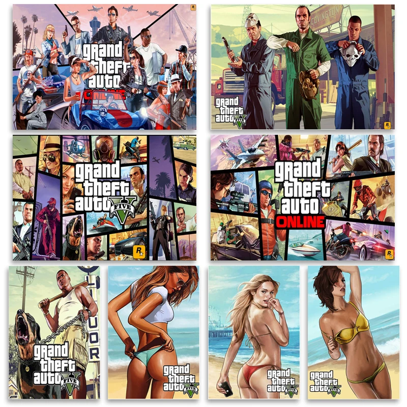 Grand Theft Auto 5GTA-fashion video game poster modern wall art canvas painting and picture for home living room decoration mura
Grand Theft Auto 5GTA-fashion video game poster modern wall art canvas painting and picture for home living room decoration mura