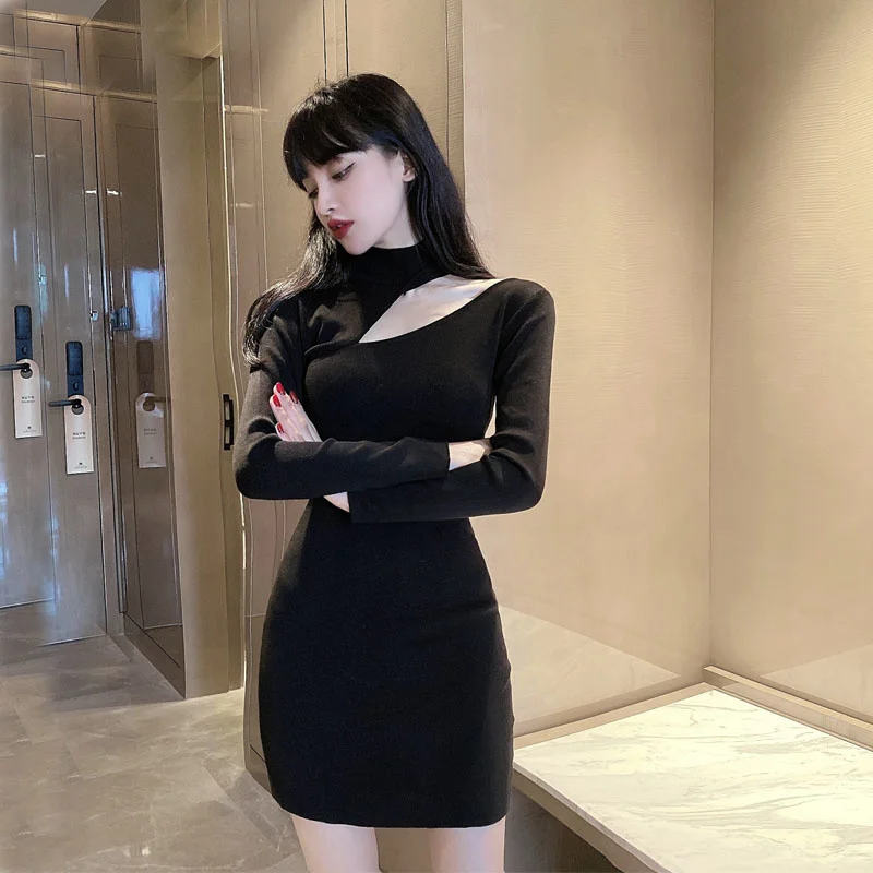 CMAZ Dress For WomenWomen's Dress 2021 Autumn Half Turtleneck Design Sense Hollow-out Cinched Show Thin Black Knitted Hip-Wrapp
CMAZ Dress For WomenWomen's Dress 2021 Autumn Half Turtleneck Design Sense Hollow-out Cinched Show Thin Black Knitted Hip-Wrapp