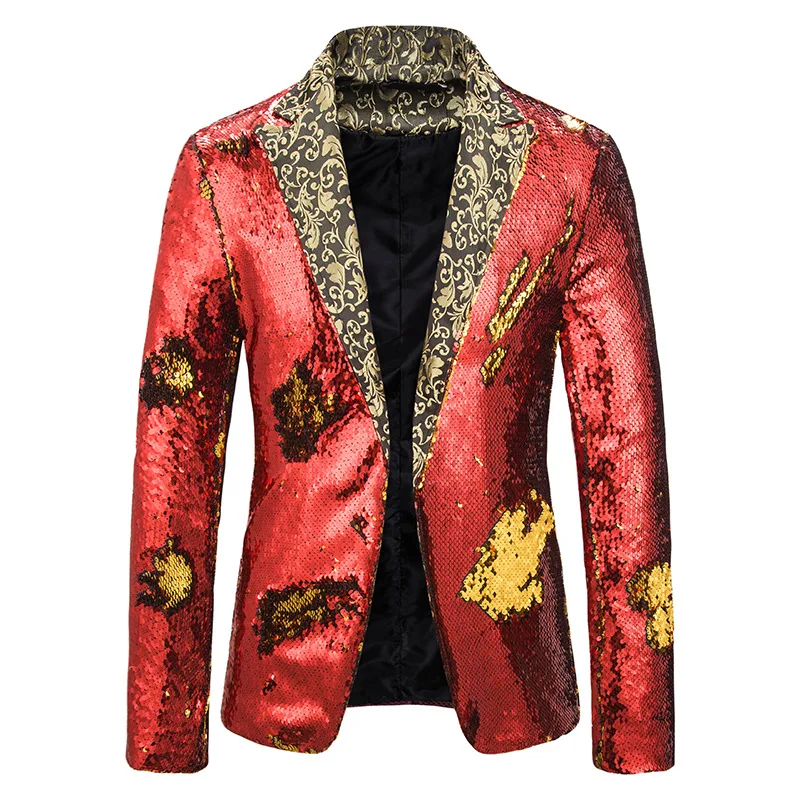 Luxury Red Gold Glitter Sequins Blazer Men Brand One Button Sim Fit Mens Suit Blazer Jacket Party Wedding Groom Men Blazers Stage Banquet Prom Blazer Homme
Luxury Red Gold Glitter Sequins Blazer Men Brand One Button Sim Fit Mens Suit Blazer Jacket Party Wedding Groom Men Blazers Stage Banquet Prom Blazer Homme