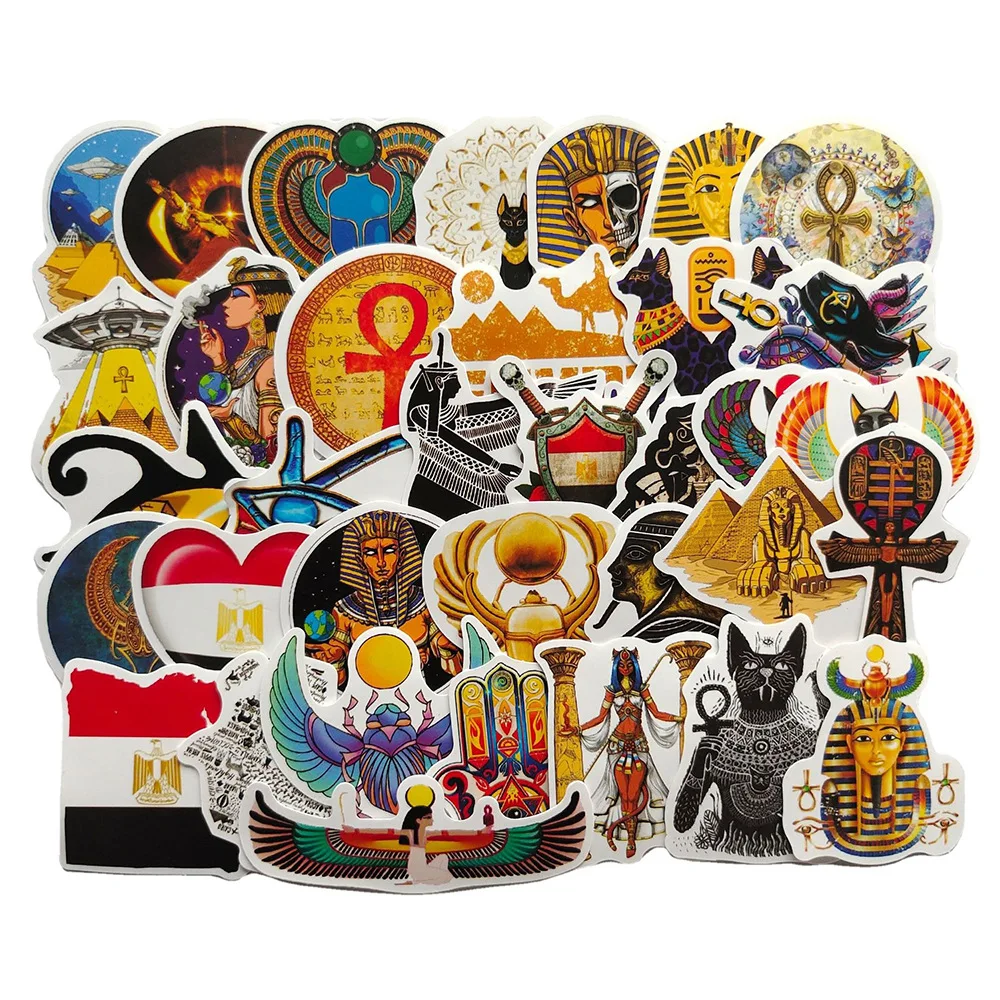 

10/30/50 Ancient Egyptian Culture Face Mask Sticker Pyramid Cat Camel Creative Decorative Car Sticker Suitcase Phone Guitar Toys