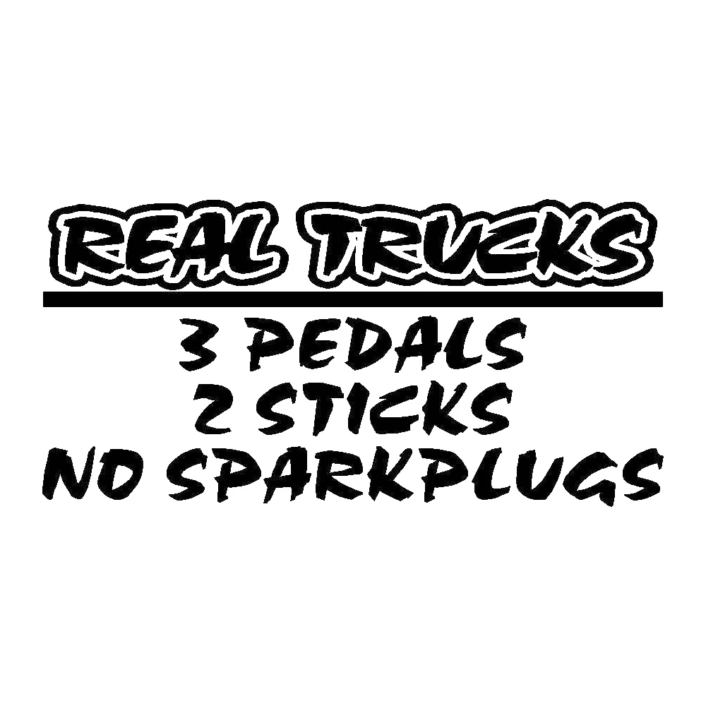 15*7.5cm Real Trucks car stickers 3 Pedals 2 Sticks No Sparkplugs Vinyl Decal Truck 4x4 Fashion Personality Stickers
15*7.5cm Real Trucks car stickers 3 Pedals 2 Sticks No Sparkplugs Vinyl Decal Truck 4x4 Fashion Personality Stickers