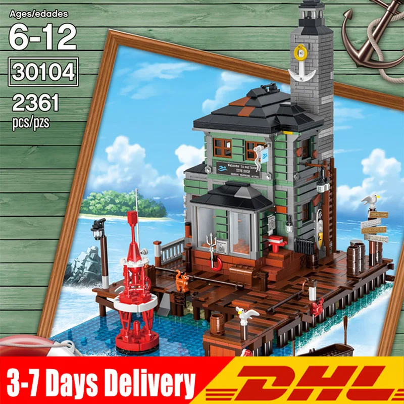 New Fisherman's Wharf View Series Bricks Assemble Toys Diving Shop Model Moc Building Blocks With Figures Kit Christmas Gifts 
New Fisherman's Wharf View Series Bricks Assemble Toys Diving Shop Model Moc Building Blocks With Figures Kit Christmas Gifts