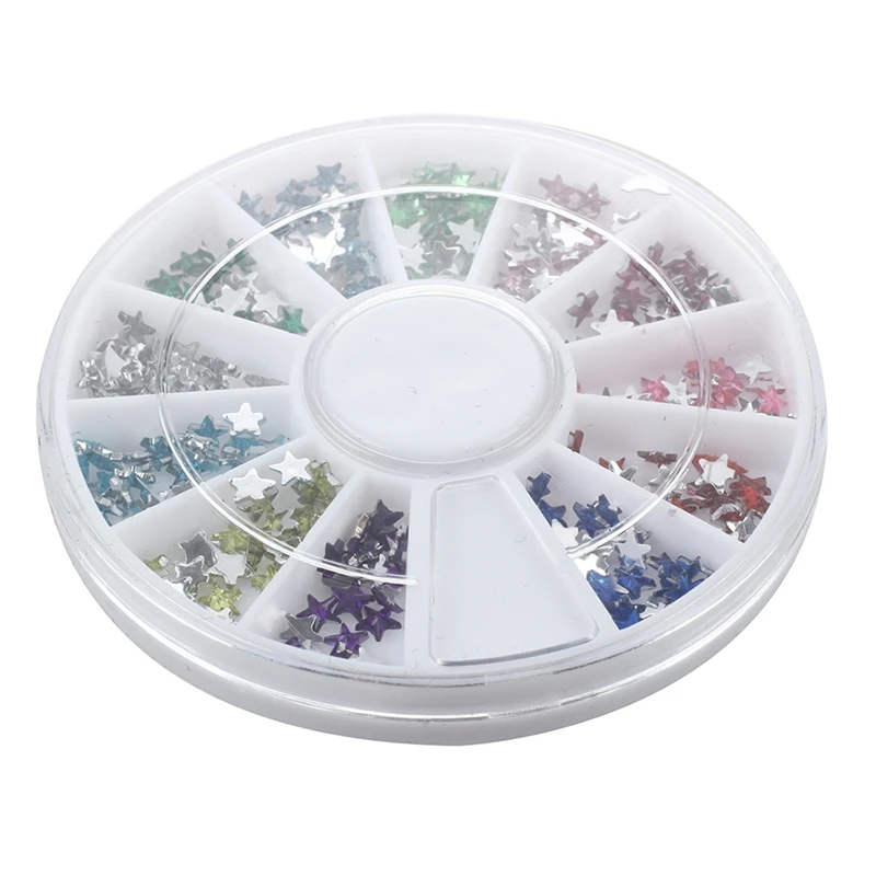 300 PCS 3Mm Star Crystal Nail Art Decorations Glitter Rhinestone Wheel | Красота и здоровье