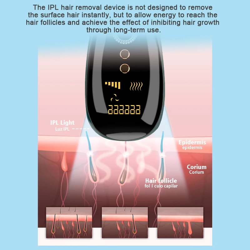 Лазерный эпилятор IPL для перманентного удаления волос в зоне бикини 990000 вспышек -