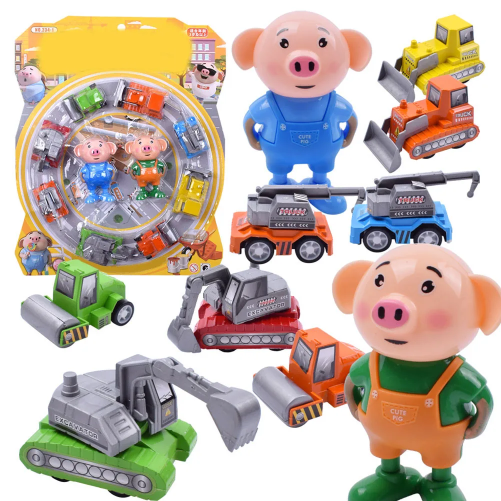 8pcs Mini Engineering Vehicles Pull Back Truck Cars Toy With 2pcs Cute Cartoon Piggy Toys For Children Boy New Year Gifts
8pcs Mini Engineering Vehicles Pull Back Truck Cars Toy With 2pcs Cute Cartoon Piggy Toys For Children Boy New Year Gifts