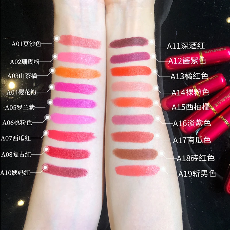 Red&Black 3.8g Lipstick Matte Waterproof Velvet Lip Stick 19 Colors Sexy Red Pigments Makeup Matte Lipstick Beauty Lips Cosmetic
Red&Black 3.8g Lipstick Matte Waterproof Velvet Lip Stick 19 Colors Sexy Red Pigments Makeup Matte Lipstick Beauty Lips Cosmetic