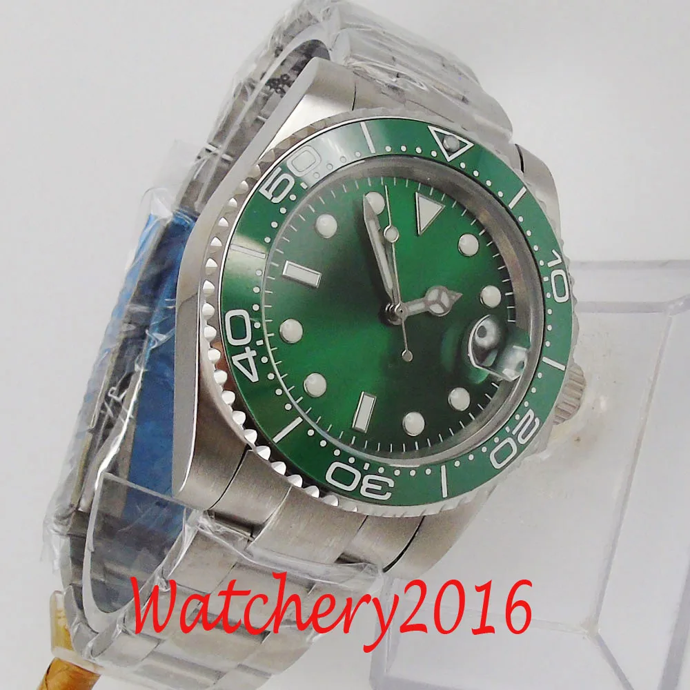 BLIGER 40mm Green no logo dial luminous hands Sapphire Glass stainless steel NH35 automatic movement Men's Watch 
BLIGER 40mm Green no logo dial luminous hands Sapphire Glass stainless steel NH35 automatic movement Men's Watch