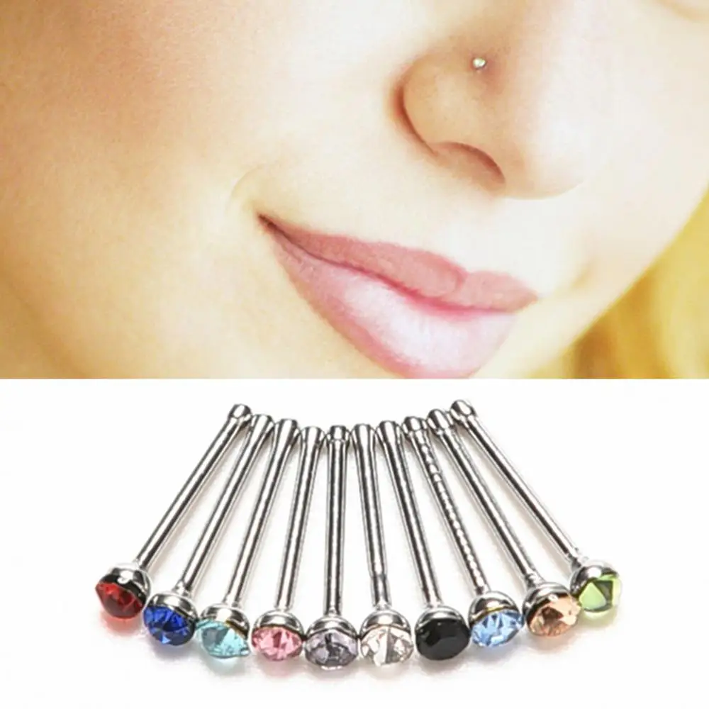 Chic Crystal Rhinestone Nose Ring Bone Stud Surgical Steel Body Piercing Jewelry charmer and elegant nose rings
Chic Crystal Rhinestone Nose Ring Bone Stud Surgical Steel Body Piercing Jewelry charmer and elegant nose rings