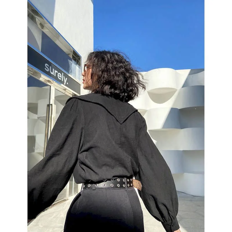 Pure Cotton Retro Puff Sleeve Wizard Shirt Women Blouses Student Korean Loose Design Sense Niche Spring Autumn Long-sleeved Tops 
Pure Cotton Retro Puff Sleeve Wizard Shirt Women Blouses Student Korean Loose Design Sense Niche Spring Autumn Long-sleeved Tops