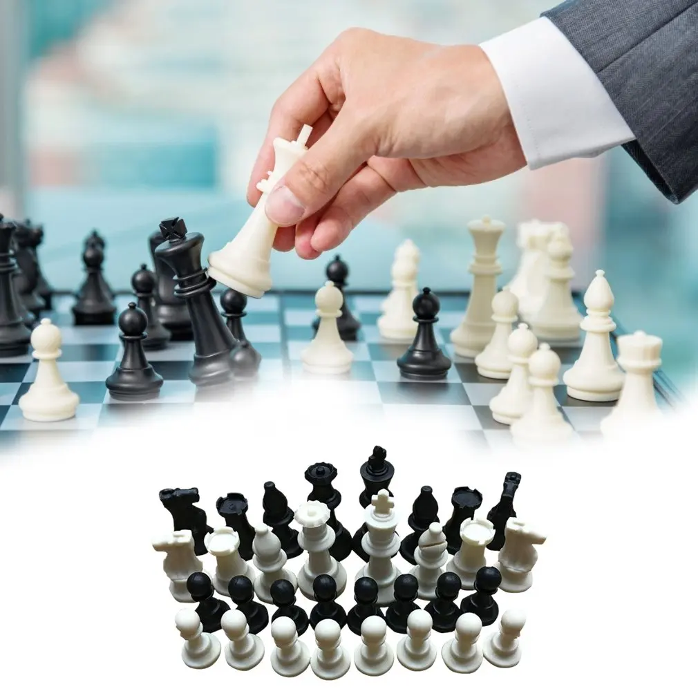 Compact Size 65MM 32 Medieval Chess Pieces/Plastic Complete Chessmen International Word Chess Game Entertainment
Compact Size 65MM 32 Medieval Chess Pieces/Plastic Complete Chessmen International Word Chess Game Entertainment