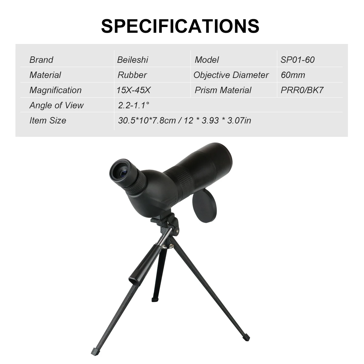 Spotting Scope with Tripod Monocular Portable 15X-45X Zoom Eyepiece Straight or Angled for Bird Watching Star Gazing and Hunting
Spotting Scope with Tripod Monocular Portable 15X-45X Zoom Eyepiece Straight or Angled for Bird Watching Star Gazing and Hunting