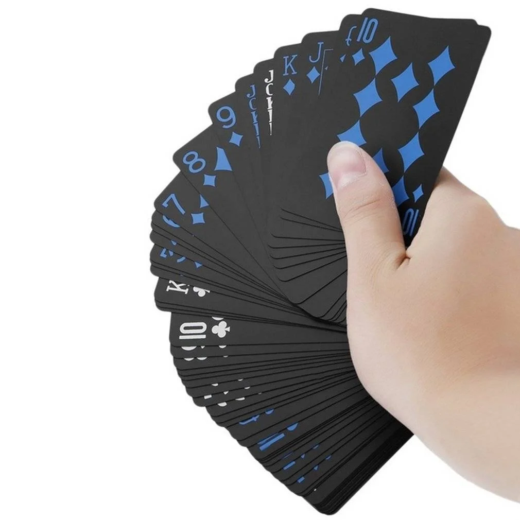 Водонепроницаемые черные игральные карты качественный пластиковый ПВХ