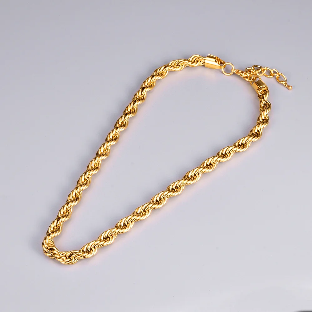 18k Gold Plated Coarse Twist Necklaces Pendant for Women Fashion Hip Hop Ins Gold-plated Clavicle Chain Fine Jewelry Gifts
18k Gold Plated Coarse Twist Necklaces Pendant for Women Fashion Hip Hop Ins Gold-plated Clavicle Chain Fine Jewelry Gifts