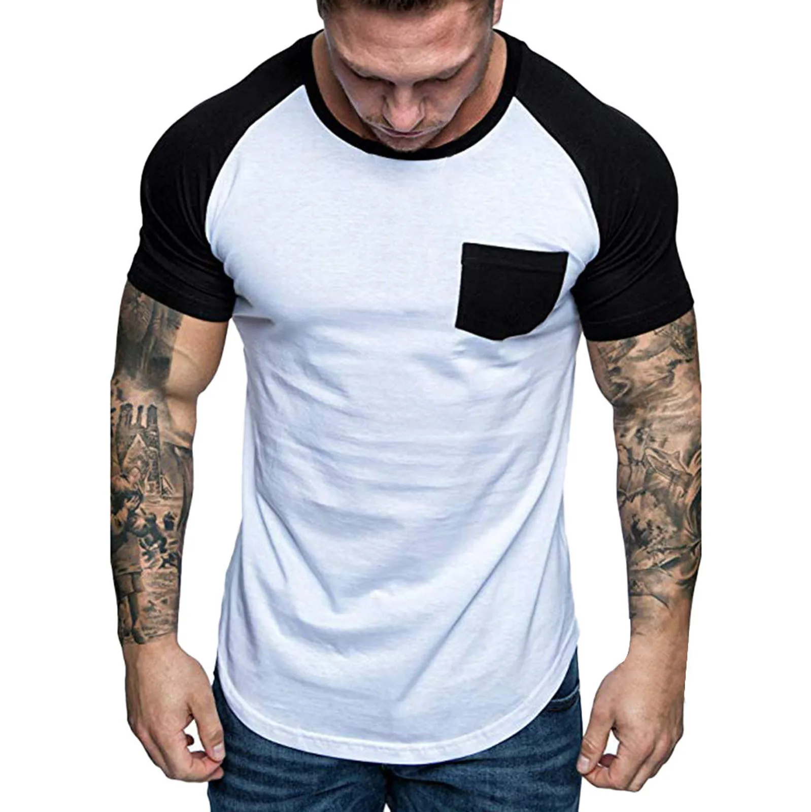 New Men's T-shirt Summer Pocket Patchwork Slim Fit Top Casual O-neck Short Sleeve Muscle Fitness T-shirt Plus Size M-3xl#fs
New Men's T-shirt Summer Pocket Patchwork Slim Fit Top Casual O-neck Short Sleeve Muscle Fitness T-shirt Plus Size M-3xl#fs