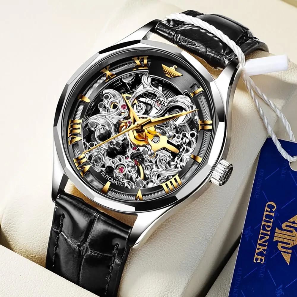 Men's automatic mechanical wristwatch top brand hollow design leather watchband waterproof luxury male clock
Men's automatic mechanical wristwatch top brand hollow design leather watchband waterproof luxury male clock