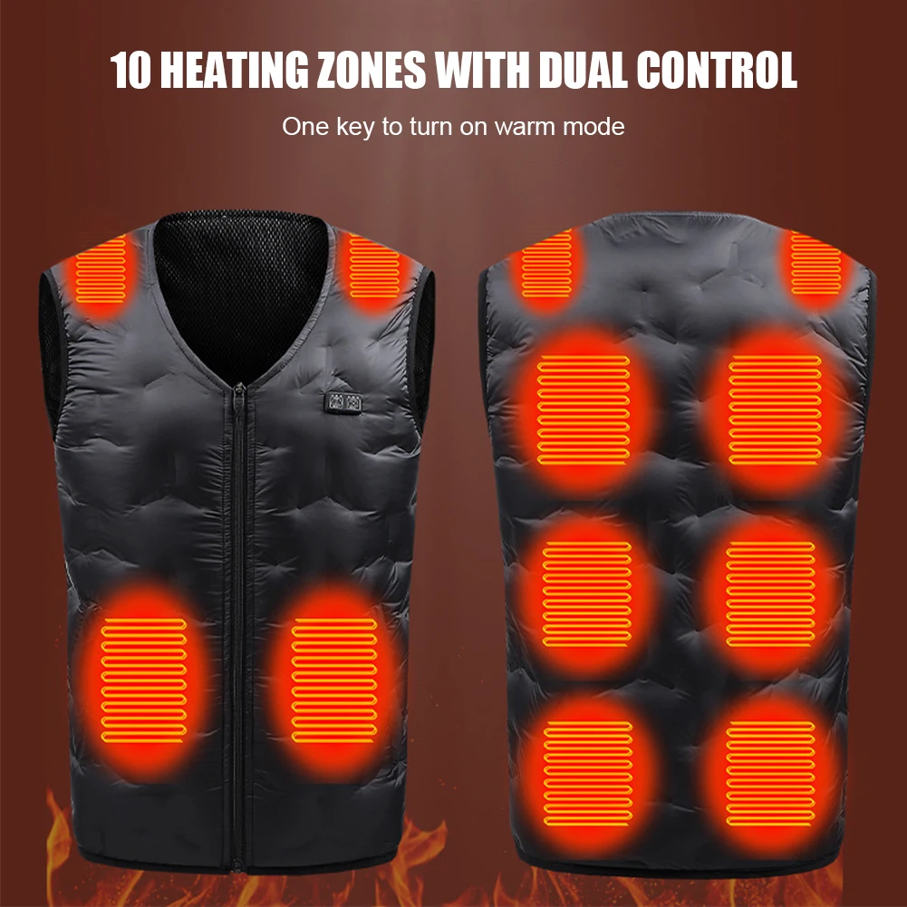 10 Zones Heated Vest Dual Control Electric Thermal Heating Vest Unisex Winter V-Neck Sleeveless down warm Jacket Black S- 5XL
10 Zones Heated Vest Dual Control Electric Thermal Heating Vest Unisex Winter V-Neck Sleeveless down warm Jacket Black S- 5XL