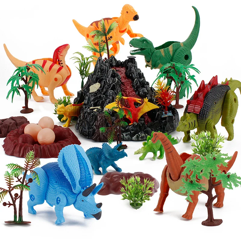 

Имитация Динозавра модель животного вулканическое извержение сцены динозавр Декор Аксессуары фигурка детские игрушки для мальчиков Драко...
