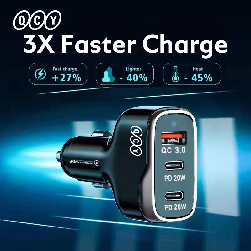 QCY 3 Port Car Charger 40W PD Fast Charger QC 3.0 USB Type C Car Charger For iphone 13 12 Xiaomi Huawei Samsung Quick Charger
QCY 3 Port Car Charger 40W PD Fast Charger QC 3.0 USB Type C Car Charger For iphone 13 12 Xiaomi Huawei Samsung Quick Charger