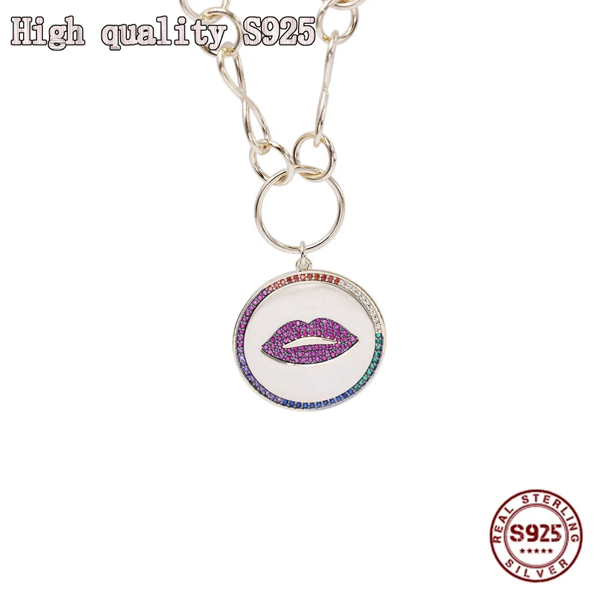 2021 High Quality S925 Silver Needle Fashion Gold Red Lip Pendant Necklace Personality Exaggeration Women's Necklace Wholesale
2021 High Quality S925 Silver Needle Fashion Gold Red Lip Pendant Necklace Personality Exaggeration Women's Necklace Wholesale
