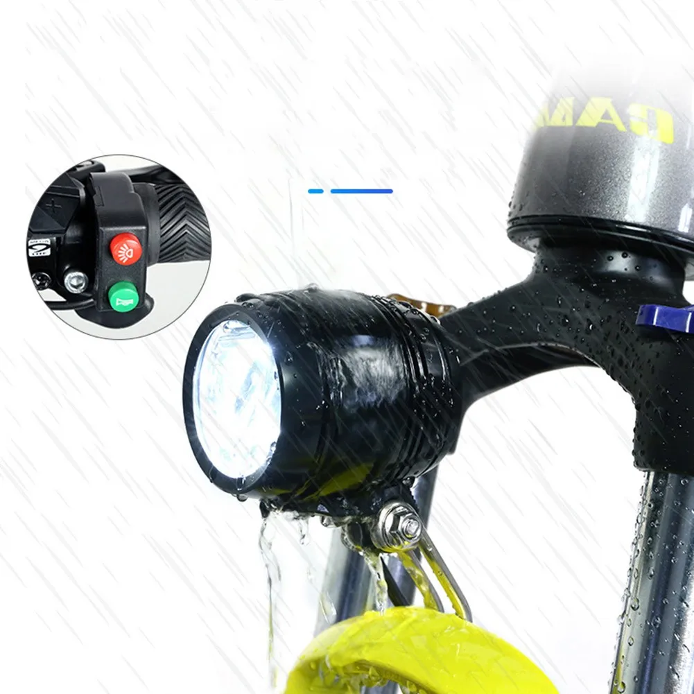36-48V Electric Mountain Bicycle Headlight E-Bike Waterproof Front Light Spotlight With Horn Long Range Light Cycling Parts
36-48V Electric Mountain Bicycle Headlight E-Bike Waterproof Front Light Spotlight With Horn Long Range Light Cycling Parts