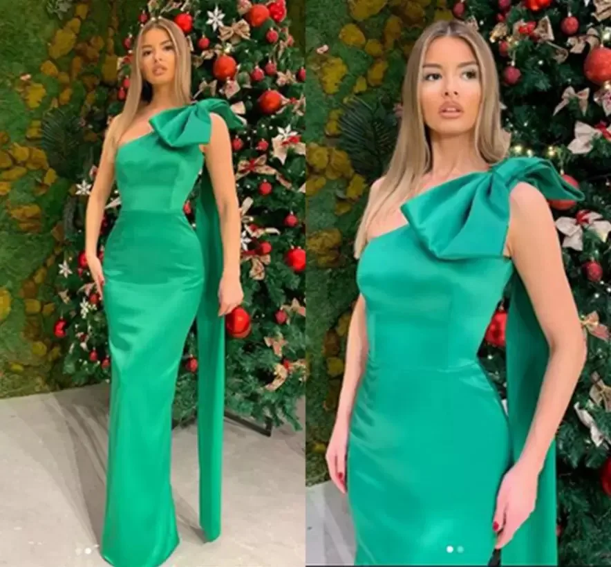 Green Evening Dresses Mermaid One Shoulder Bow Satin Floor Length Custom Made Plus Size Prom Party Gown Vestidos Formal Occasion
Green Evening Dresses Mermaid One Shoulder Bow Satin Floor Length Custom Made Plus Size Prom Party Gown Vestidos Formal Occasion