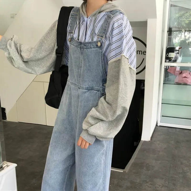 Jumpsuits Women Fur-lined High Waist Ankle-length Vintage Washed Casual Simple Soft Trendy Students Female Chic Korean Loose BF
Jumpsuits Women Fur-lined High Waist Ankle-length Vintage Washed Casual Simple Soft Trendy Students Female Chic Korean Loose BF