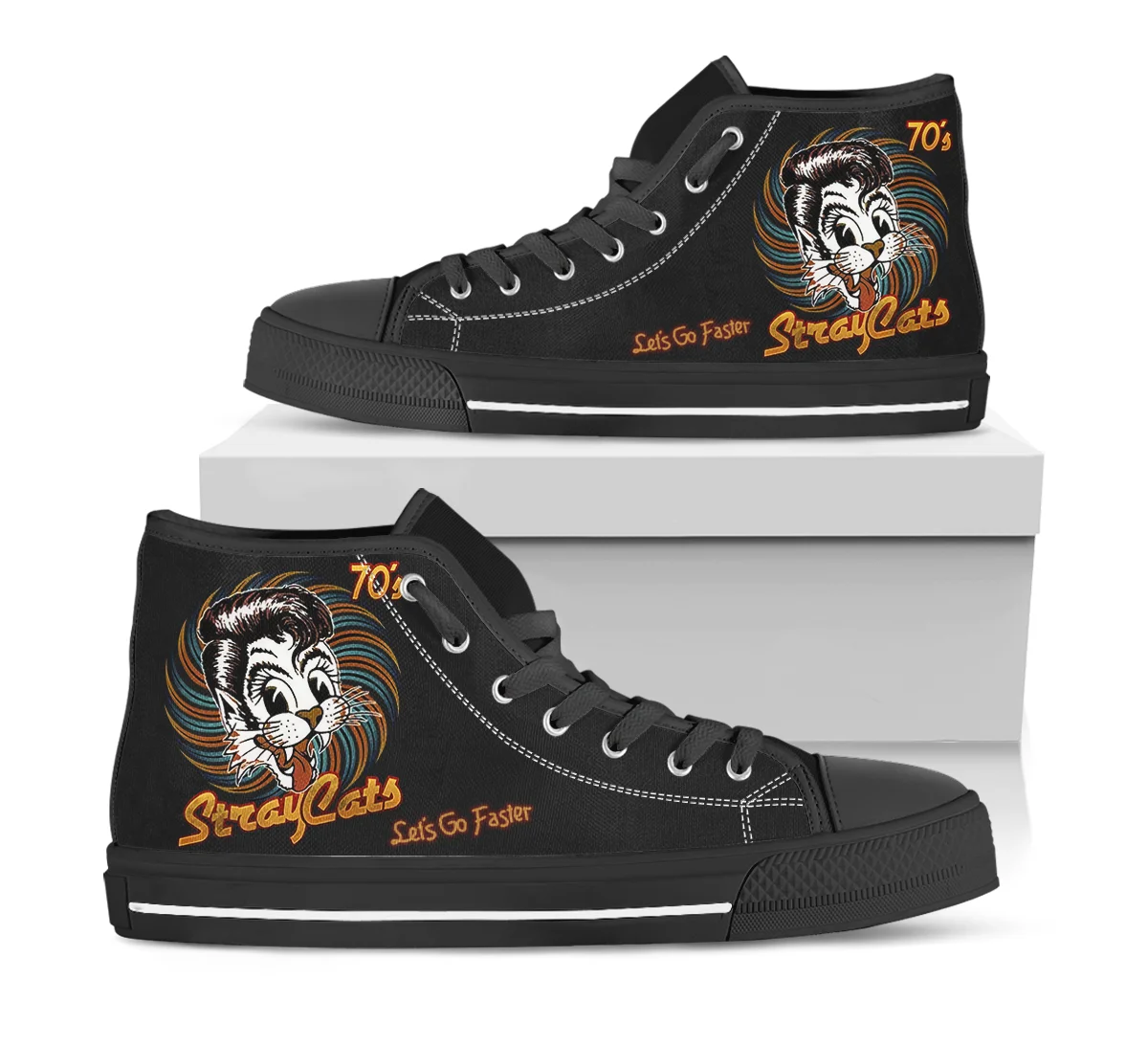 70'S Straycats Let's Go Faster New Arrive Fashion Lightweight High Top Canvas Shoes Men Women Casual Shoes Breathable Sneakers
70'S Straycats Let's Go Faster New Arrive Fashion Lightweight High Top Canvas Shoes Men Women Casual Shoes Breathable Sneakers