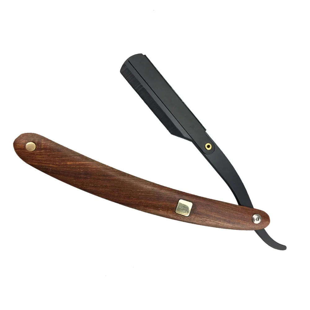 Wooden Handle Chic Straight Barber Edge Steel Razors Shaving Folding Men Vintage Metal Hair Shaper Ra | Красота и здоровье