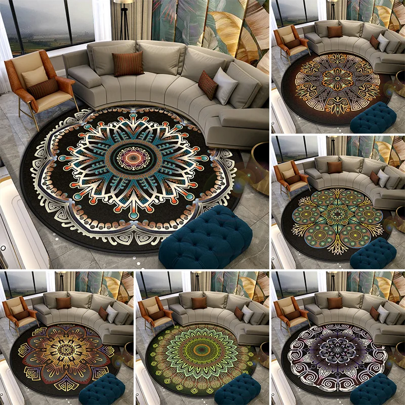 European Style Light Luxury National Style Datura Round Carpet Gold Diamond Velvet Balcony Mat Living Room Bedroom Study Carpet
European Style Light Luxury National Style Datura Round Carpet Gold Diamond Velvet Balcony Mat Living Room Bedroom Study Carpet