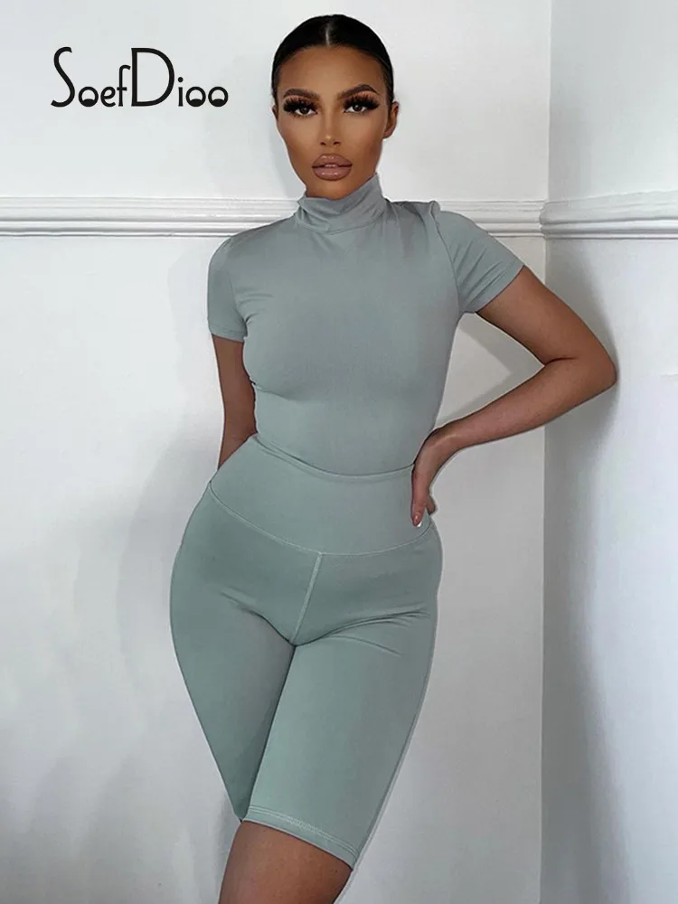 Soefdioo однотонные боди с коротким рукавом и облегающие шорты комплект из 2 предметов Женская одежда Модная уличная одежда лето 2021 спортивный ...
Soefdioo однотонные боди с коротким рукавом и облегающие шорты комплект из 2 предметов Женская одежда Модная уличная одежда лето 2021 спортивный ...