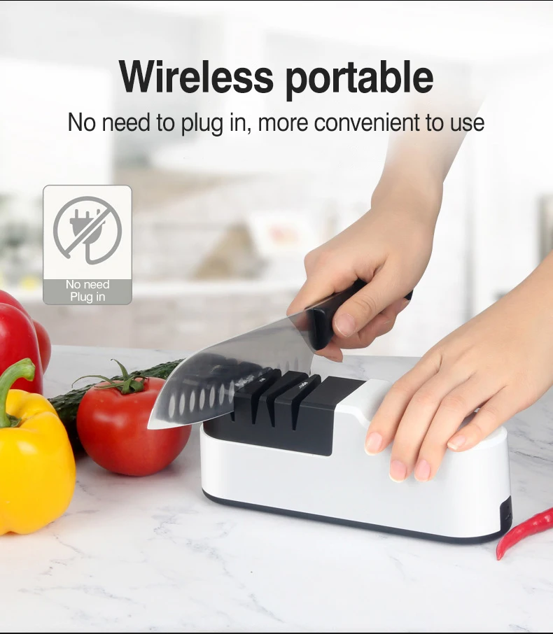 AAA Electric Knife Sharpener USB Charging Automatic Knife Grinder Household Wireless Electric Fast Sharpener Kitchen Tools
AAA Electric Knife Sharpener USB Charging Automatic Knife Grinder Household Wireless Electric Fast Sharpener Kitchen Tools