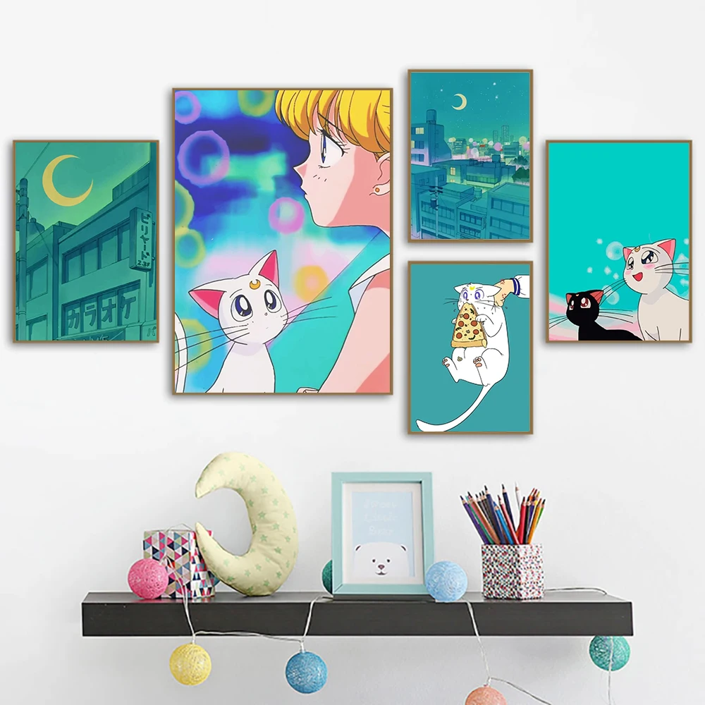 Japanese Cartoon Anime White Cat Poster And Print Nordic Cute Black Cat Canvas Painting Nursery Wall Art Picture Girl Room Decor
Japanese Cartoon Anime White Cat Poster And Print Nordic Cute Black Cat Canvas Painting Nursery Wall Art Picture Girl Room Decor