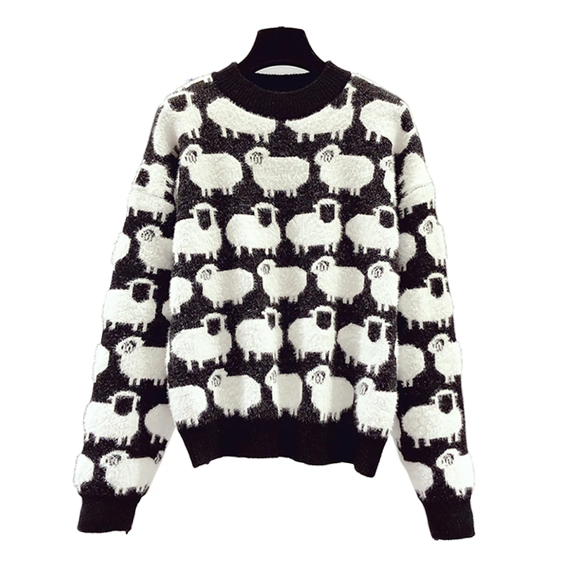 Women Winter Pullovers Sweater Cartoon Print O Neck Knit Sweater Coat Warm Pullover Cashmere Jumpers Female 2021 Spring Autumn
Women Winter Pullovers Sweater Cartoon Print O Neck Knit Sweater Coat Warm Pullover Cashmere Jumpers Female 2021 Spring Autumn