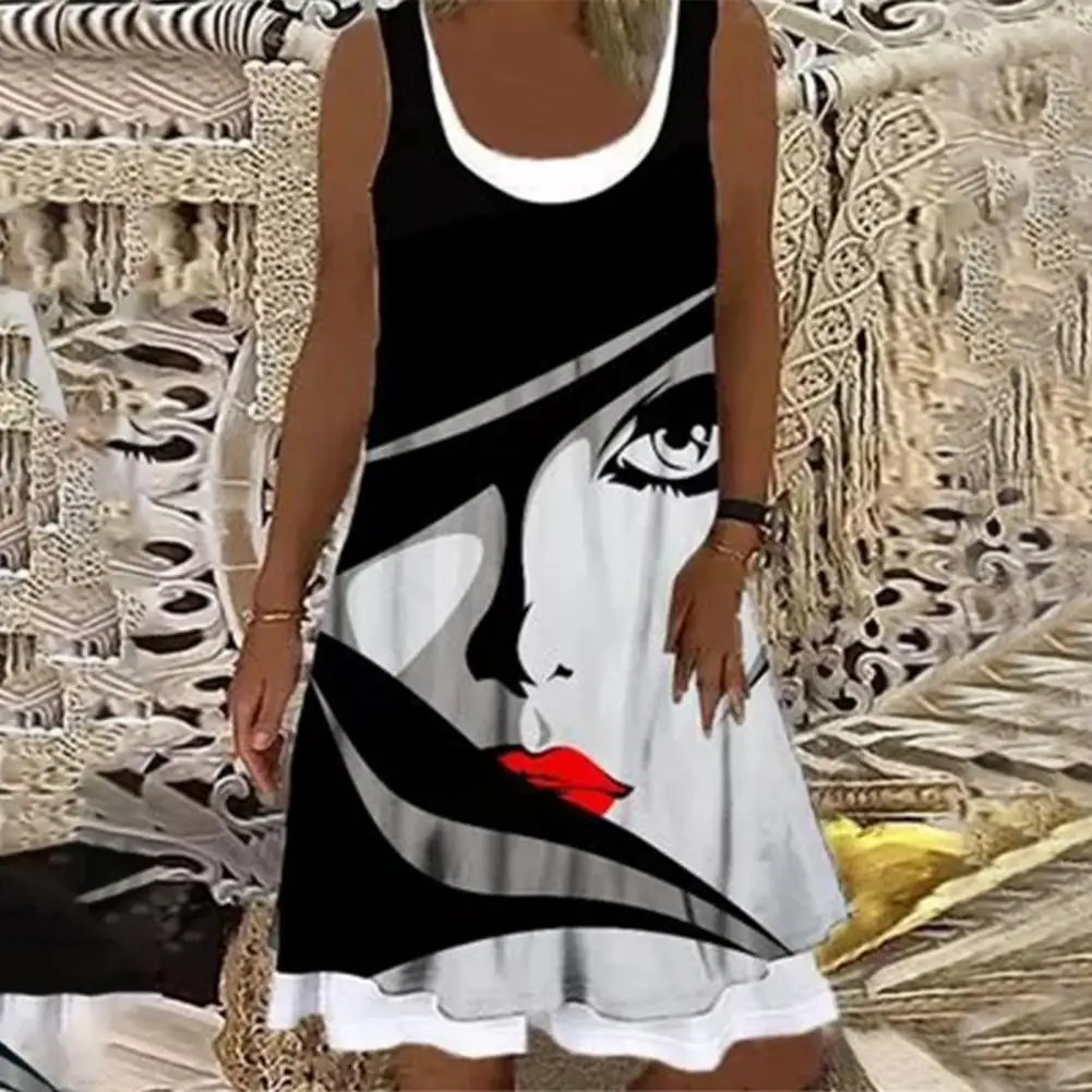 Женское свободное платье с цветочным принтом, коротким рукавом и круглым вырезом 
Женское свободное платье с цветочным принтом, коротким рукавом и круглым вырезом