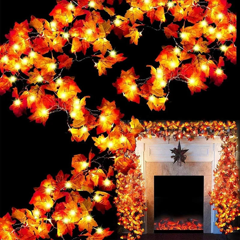 1.5M/3M/6M LED Decorations Maple Leaf Garland String Lights For Indoor Outdoor Garden Party Halloween Fireplace Harvest
1.5M/3M/6M LED Decorations Maple Leaf Garland String Lights For Indoor Outdoor Garden Party Halloween Fireplace Harvest