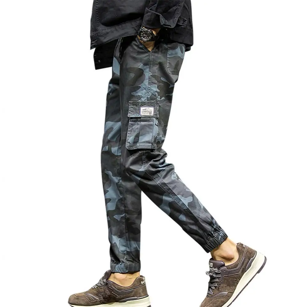

70% Hot Sale Men Casual Camouflage Ankle-tied Multi-pockets Cotton Sport Ninth Pants Trousers
