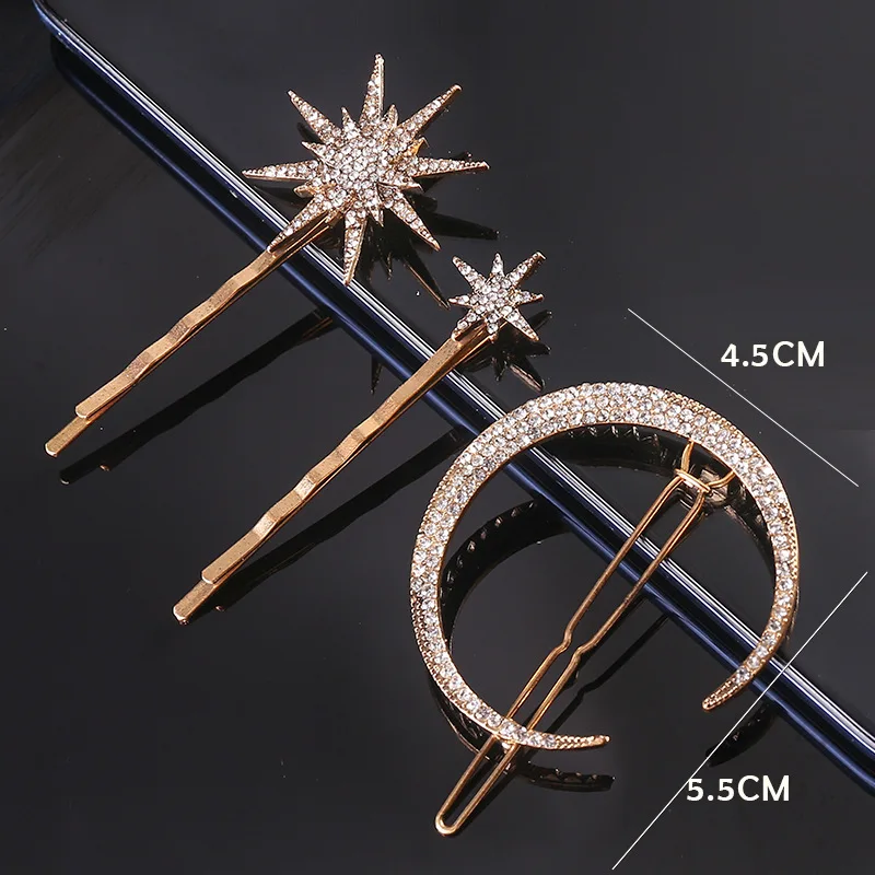 Classic Vintage Metal Geometric Rhinestone Hairpin Crystal Moon Sun Star Hair Clip Women Hair Pins Accessories Jewelry
Classic Vintage Metal Geometric Rhinestone Hairpin Crystal Moon Sun Star Hair Clip Women Hair Pins Accessories Jewelry
