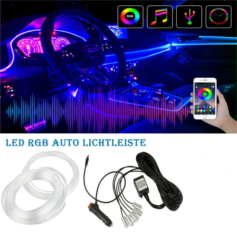 Светодиодная лента RGB для салона автомобиля, декоративная лампа с дистанционным управлением через USB, 6 м
Светодиодная лента RGB для салона автомобиля, декоративная лампа с дистанционным управлением через USB, 6 м