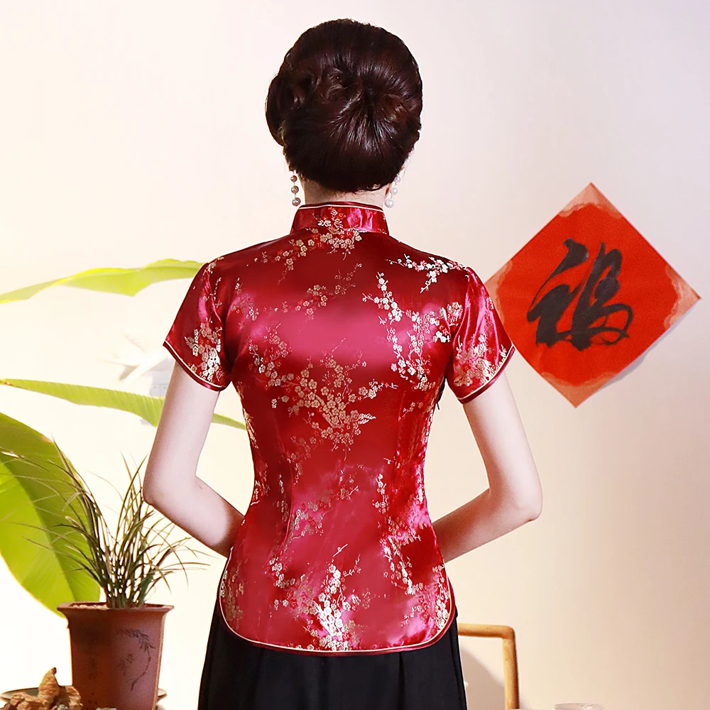 Black Blouse Chinese Women Satin Flower Shirt Summer Short Sleeve Tops Vintage Handmade Button Shirts Large Size 3XL 4XL
Black Blouse Chinese Women Satin Flower Shirt Summer Short Sleeve Tops Vintage Handmade Button Shirts Large Size 3XL 4XL