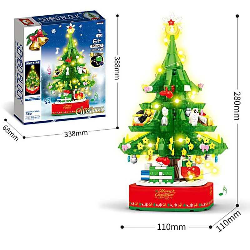 486pcs Creator Expert Series Christmas Tree Music Box Building Blocks Can Rotate Crystal Music Box Bricks Toys Xmas Gift For Kid
486pcs Creator Expert Series Christmas Tree Music Box Building Blocks Can Rotate Crystal Music Box Bricks Toys Xmas Gift For Kid