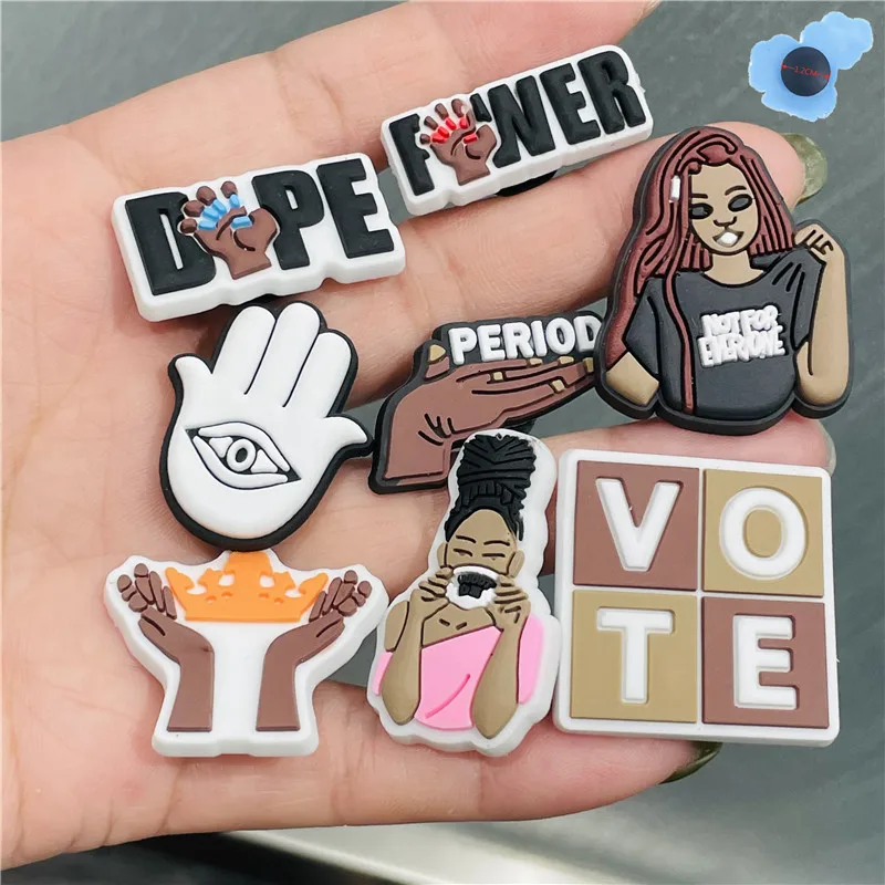 Single Sale Black Magic Power Girl PVC Shoes Accessories Black Lives Matter Garden shoes Croc Jibz Charm DIY Bracelet Party Gift
Single Sale Black Magic Power Girl PVC Shoes Accessories Black Lives Matter Garden shoes Croc Jibz Charm DIY Bracelet Party Gift