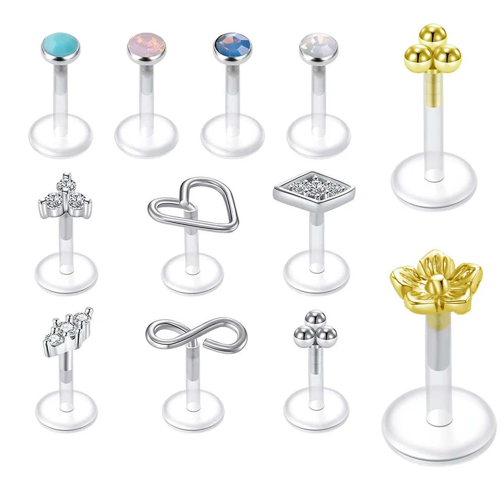 2Pcs Clear Flexible ear lobe Bioflex Medusa Monroe Piercing 16G Labret lips Plastic Studs Tragus Cartilage Helix Earring
2Pcs Clear Flexible ear lobe Bioflex Medusa Monroe Piercing 16G Labret lips Plastic Studs Tragus Cartilage Helix Earring