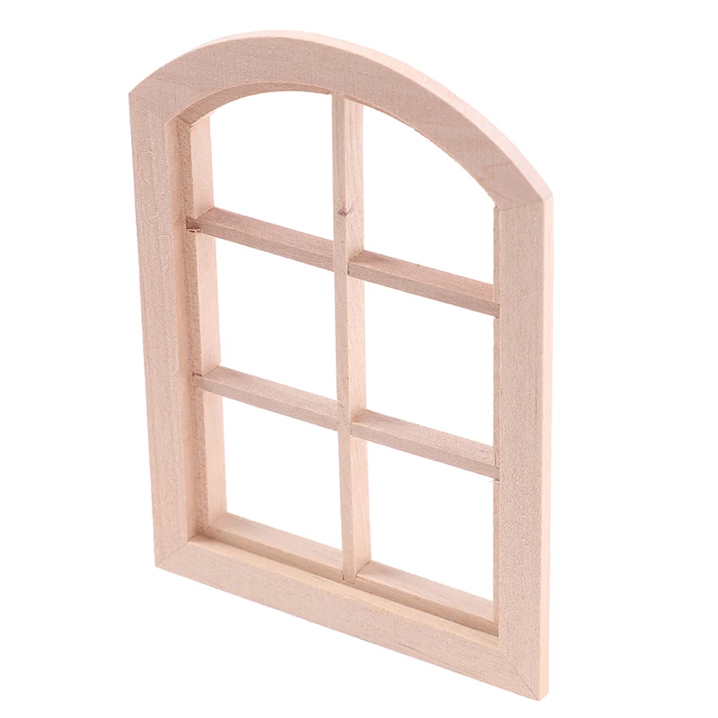 1:12 Dollhouse Miniature Wooden Six squares Arched Window Model Furniture Accessories | Игрушки и хобби