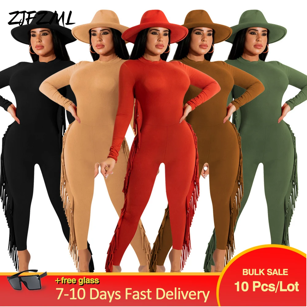 Wholesale Bulk Items Lots Streetwear Plain Color One Piece Overalls for Women Harajuku Side Tassels Full Sleeve Bodycon Jumpsuit
Wholesale Bulk Items Lots Streetwear Plain Color One Piece Overalls for Women Harajuku Side Tassels Full Sleeve Bodycon Jumpsuit