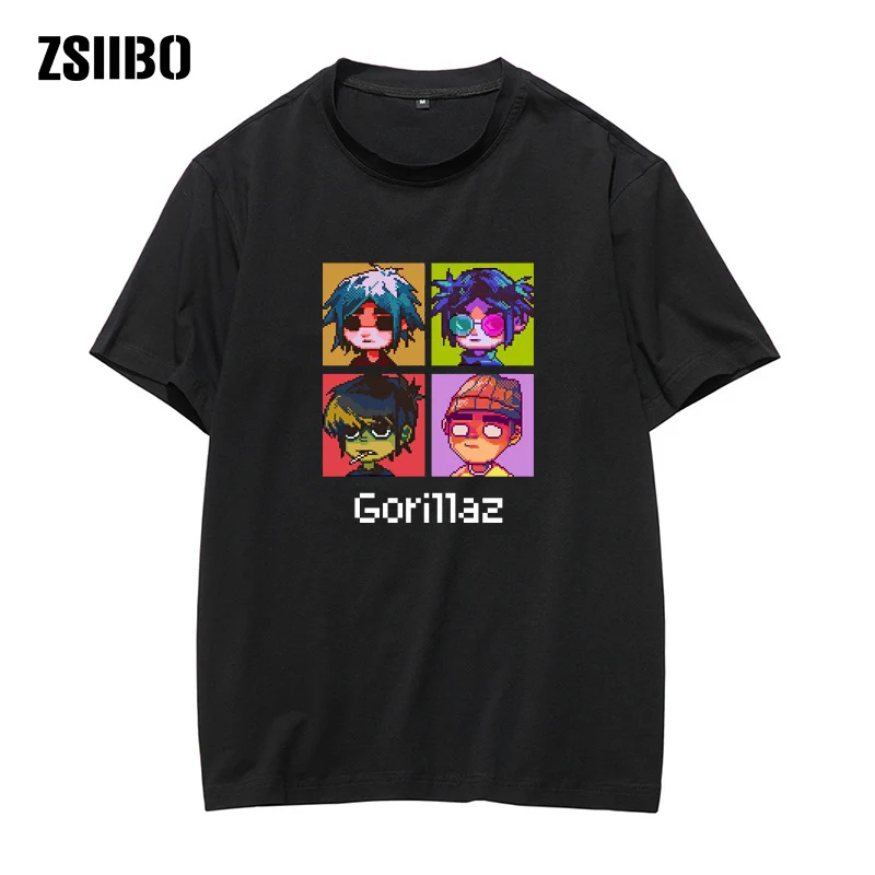 Gorillaz для мужчин Мужская футболка 2020 аниме женская с коротким рукавом и