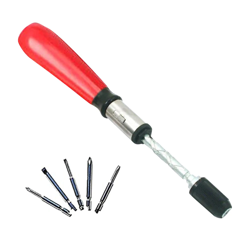 Automatic Screwdriver Spanners Multi Type Metal Ratchet Yellow With 5 Replacement Bits Length Semi-automatic Push And Pull Tool
Automatic Screwdriver Spanners Multi Type Metal Ratchet Yellow With 5 Replacement Bits Length Semi-automatic Push And Pull Tool
