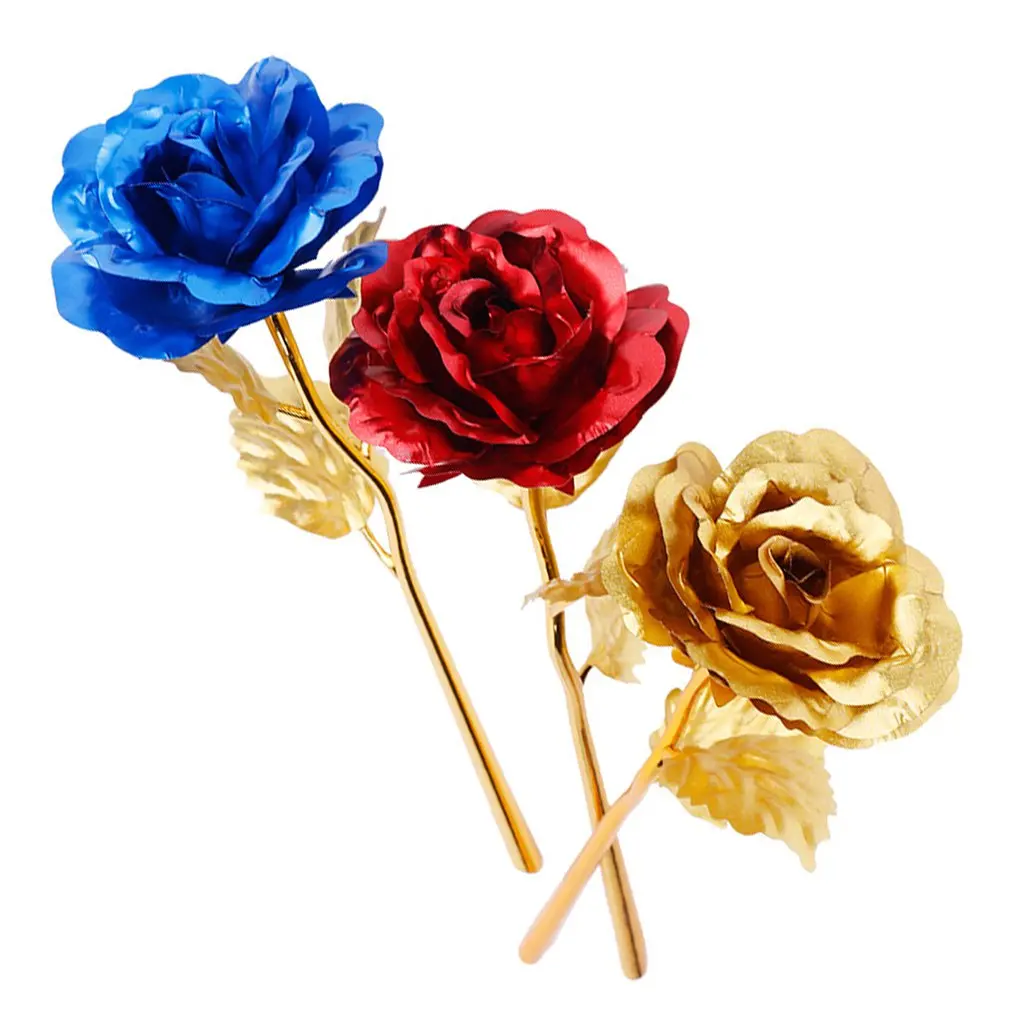 Creative 24k Gold Foil Plated Rose Creative Gifts Lasts Forever Rose for Lover's Wedding Christmas Day Gifts Artificial Flower
Creative 24k Gold Foil Plated Rose Creative Gifts Lasts Forever Rose for Lover's Wedding Christmas Day Gifts Artificial Flower