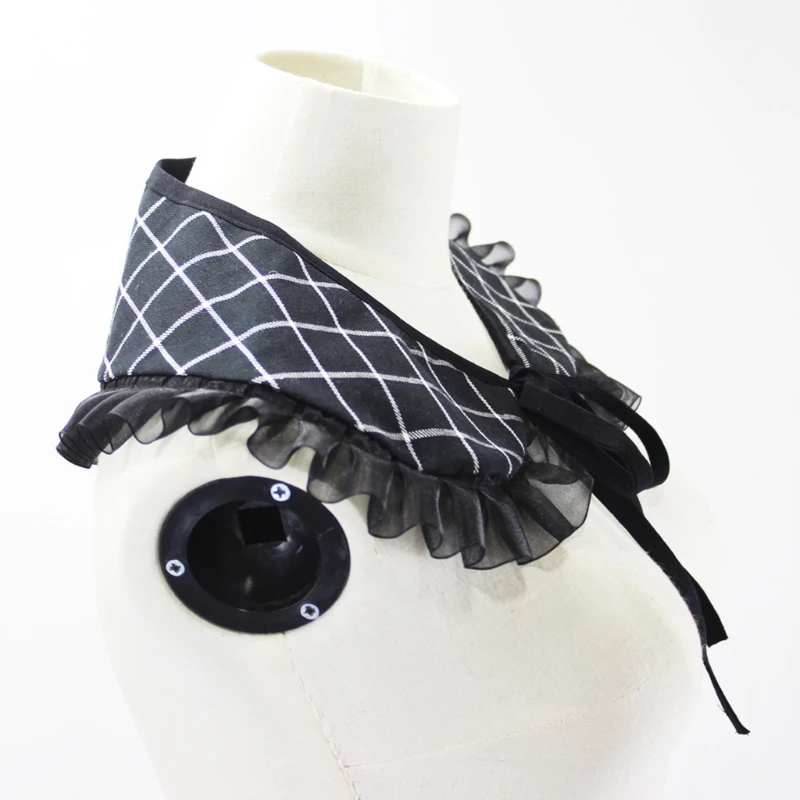Black Plaid Fake Collar Half Shirt Sweet Ruffles Trim Shawl Necklace Capelet LX9E
Black Plaid Fake Collar Half Shirt Sweet Ruffles Trim Shawl Necklace Capelet LX9E